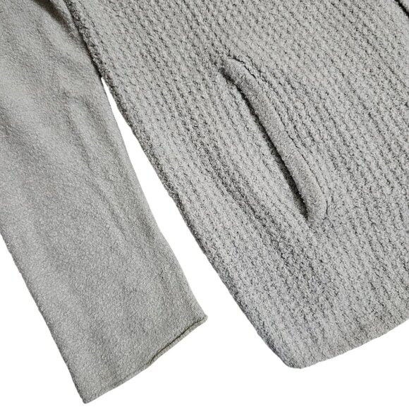 Barefoot Dreams CozyChic Lite Coastal Cardigan Sz M Light Gray Soft Knit 485 - Picture 4 of 10